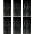 Black Tassel Background Decoration Set for Events and Parties - Metallic Foil Tassel Curtain