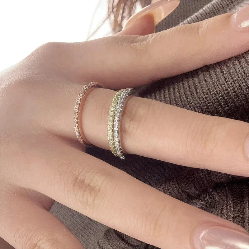 Minimalist Engagement Rings for Women Dainty Micro Pave Cubic Zirconia Jewelry