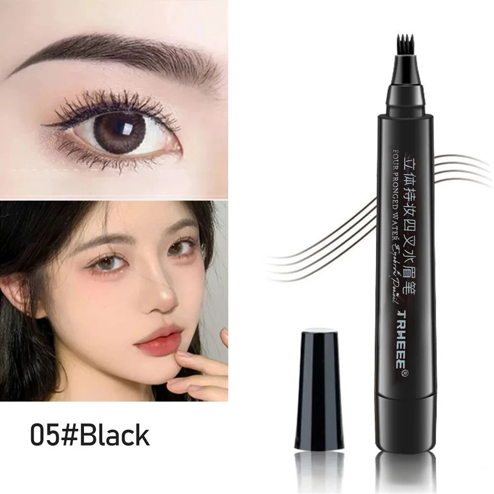 Waterproof Microblading Eyebrow Pen - Long Lasting Liquid Brow Pencil with 4-Point Tip