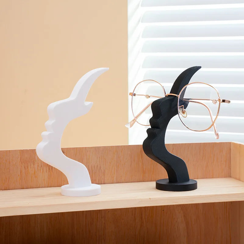3D Face-Shaped Eyeglass Holder Stand - Creative Desk Organizer & Glasses Storage Rack