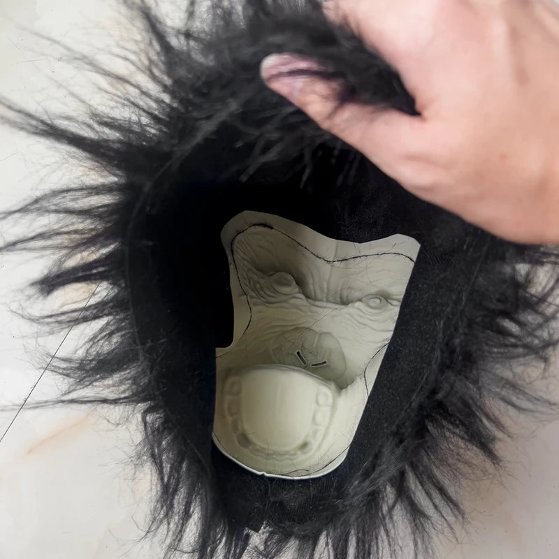 Black Realistic Gorilla Latex Mask for Halloween Cosplay Animal Headgear