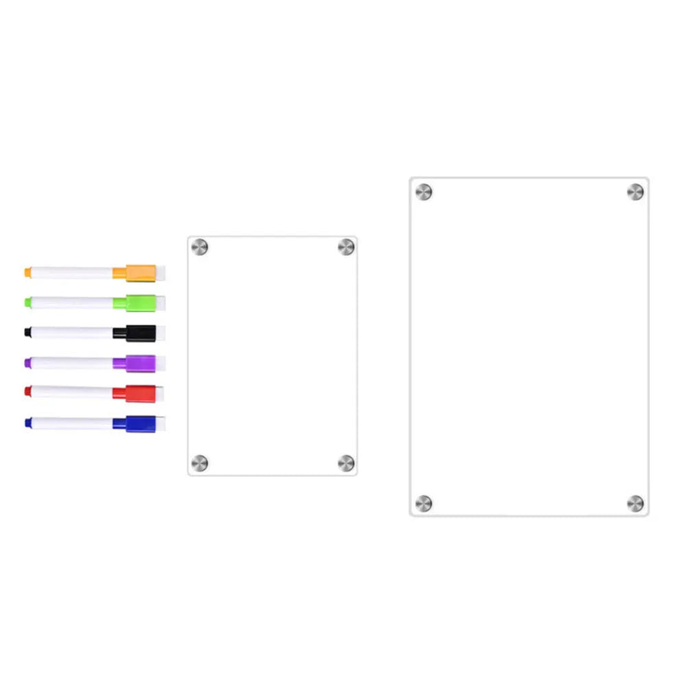 Magnetic Acrylic Calendar for Refrigerator Weekly & Monthly Planning - Reusable Whiteboard Message Board