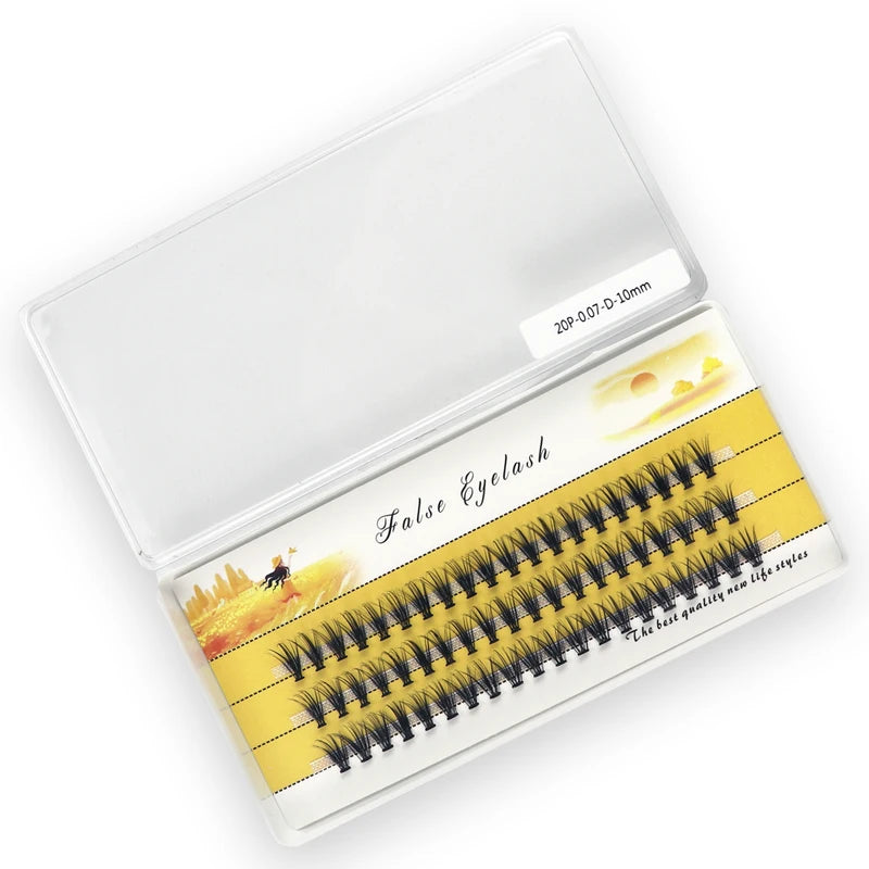 Mink Eyelash Extensions 60 Bundles 3D Russia Individual Clusters Natural Look