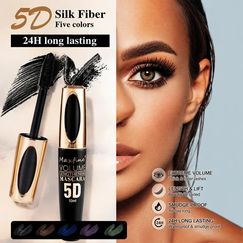 Waterproof Curling & Lengthening Mascara - 24H Smudgeproof Makeup Tool