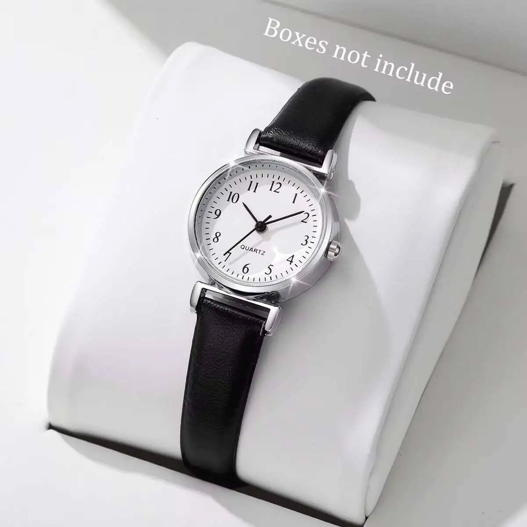 Fashion Women’s Leather Strap Quartz Watch Small Dial Multiple Colors