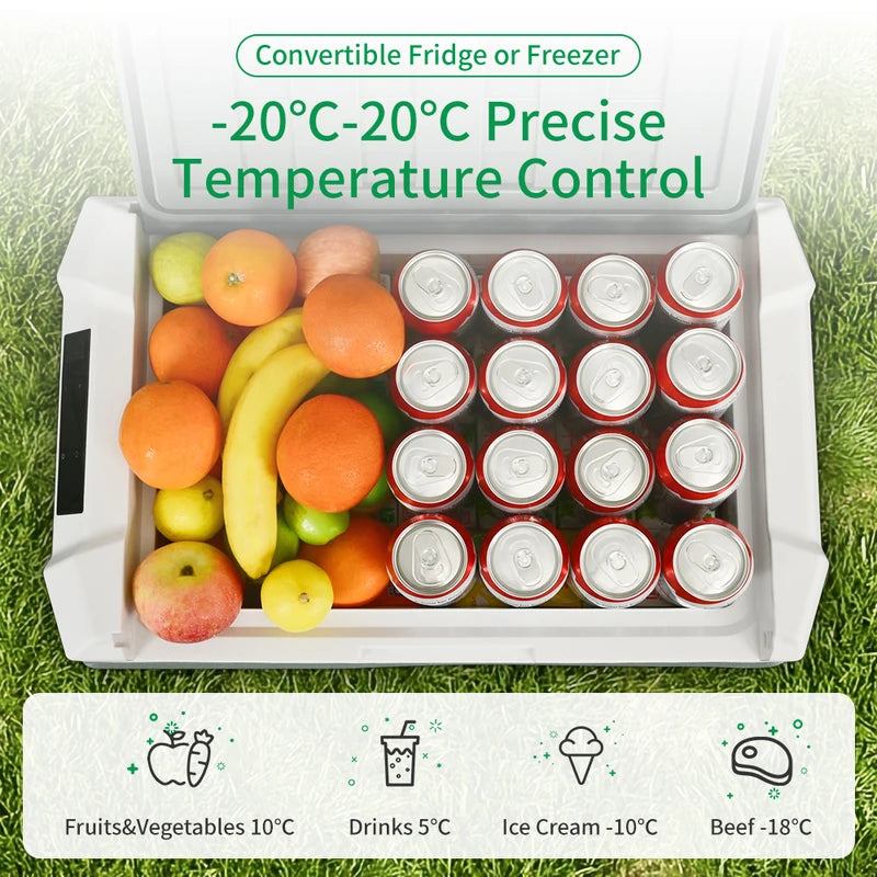 Portable Car Refrigerator Cooler with Compressor 12V/24V/110-240V for Camping Travel