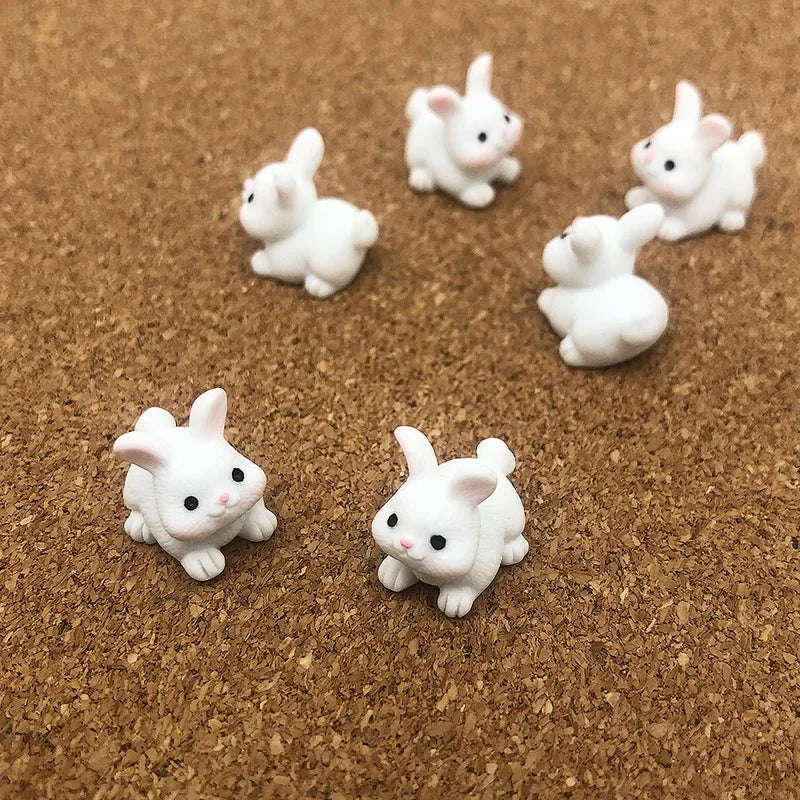 Mini Resin Rabbit Figurines Set - Cute Fairy Garden Ornaments for DIY Landscapes