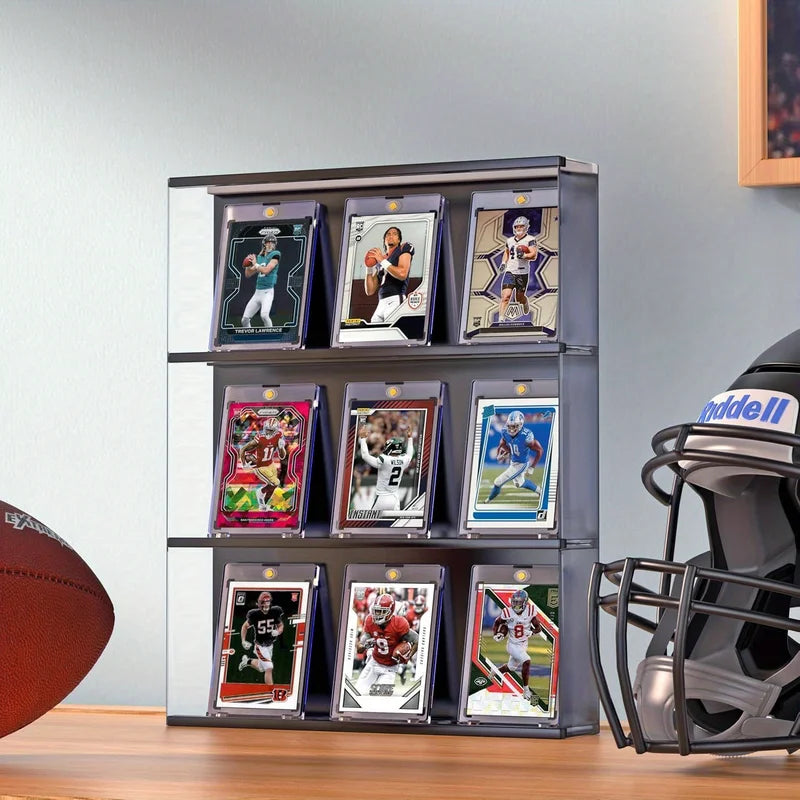 Magnetic Card Holder for Trading Cards - Hard Plastic U-V Protectors, 6-20 Cells