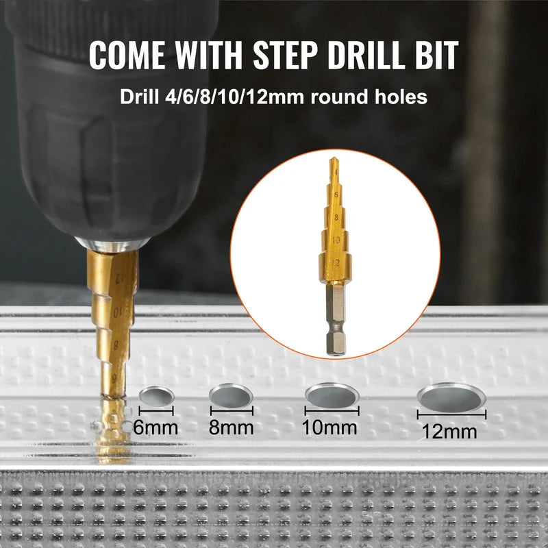 Double Head Metal Nibbler Cutter for Drills - 360° Rotating, Up to 1.6mm Thickness