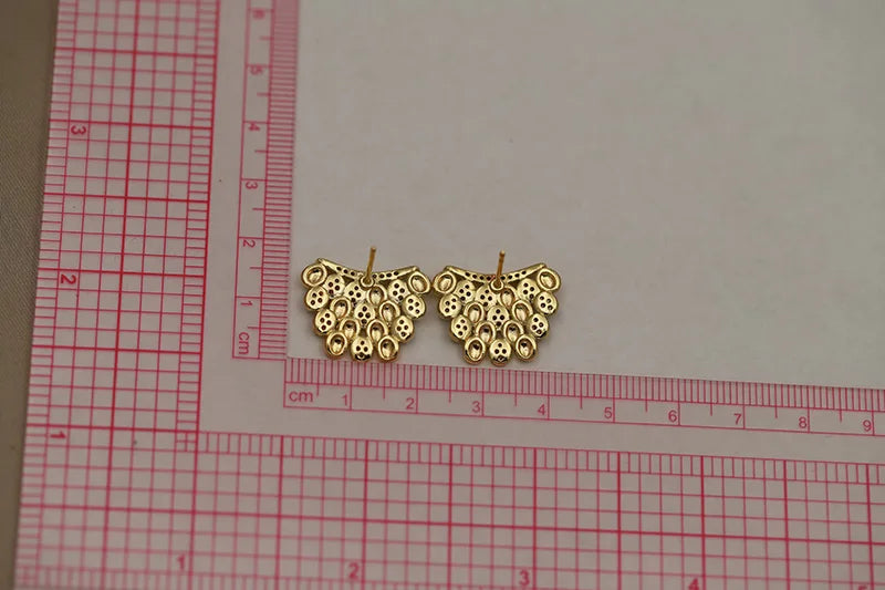 Luxury Crystal Geometric Stud Earrings for Women - Zirconia Jewelry