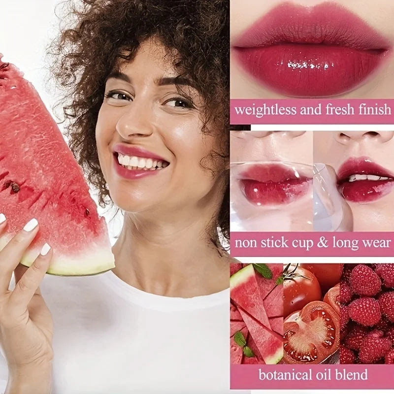 Fruity Lip Tint Water Gloss - Moisturizing Waterproof Liquid Lipstick