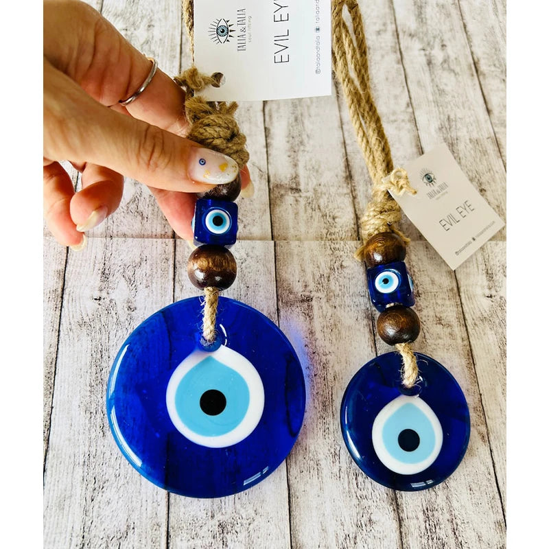 Evil Eye Wall Hanging Decor - Nazar House Protection Macrame Pendant