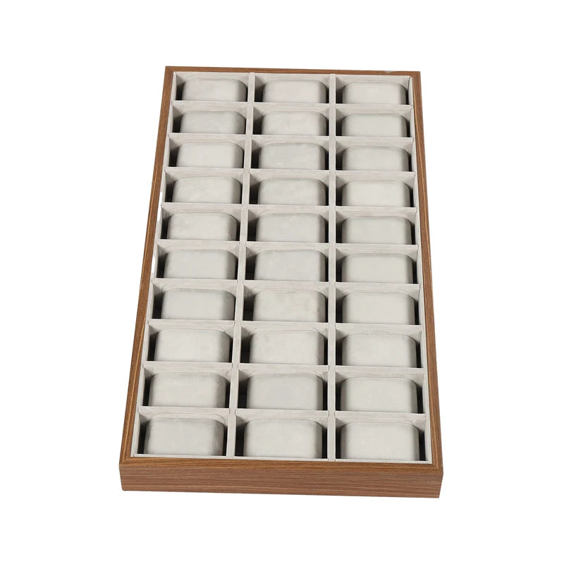 30 Compartments Watch Box Jewelry Organizer with Wooden Finish