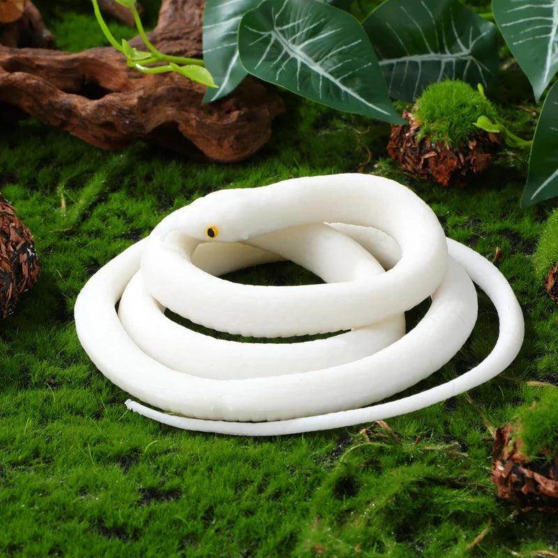 Realistic White Rubber Snake Halloween Prank Prop Party Decoration