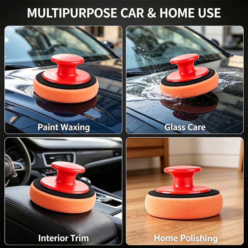 Car Waxing Handle Polishing Tool with Detachable Sponge - Car Cleaning Accessories