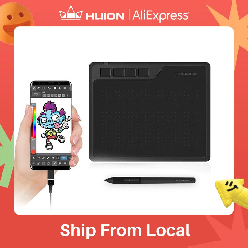 6.5x4 Inch Digital Drawing Tablet for Android, Windows, Mac - Pen & Animation