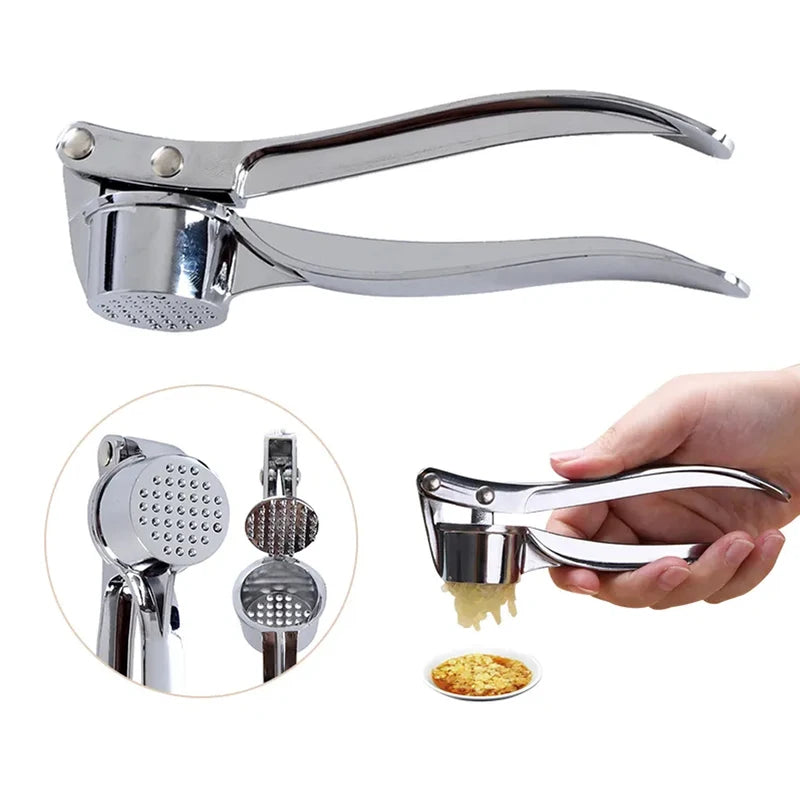 Stainless Steel Garlic Press Crusher Mincer Kitchen Tool - Manual Smasher & Grinder