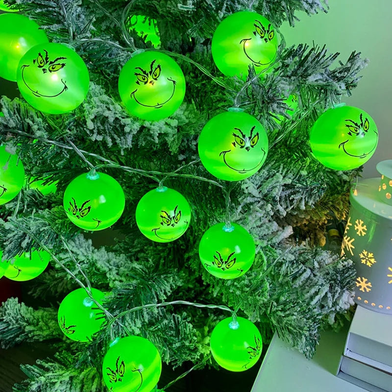 Decorative String Lights for Holiday & Party - Green Ball LED Lights, Indoor & Outdoor Use