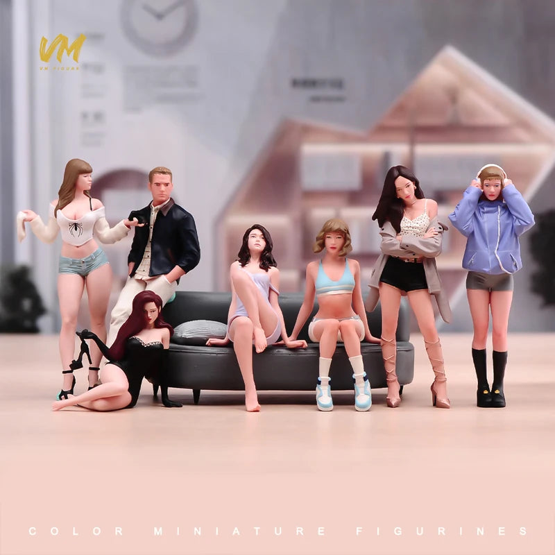 Miniature Resin Figures for Car Decor and Collectibles - Scene Props, 1/18-1/87 Scale