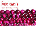 Natural Rose Pink Tiger Eye Beads for Jewelry Making - 4mm to 14mm