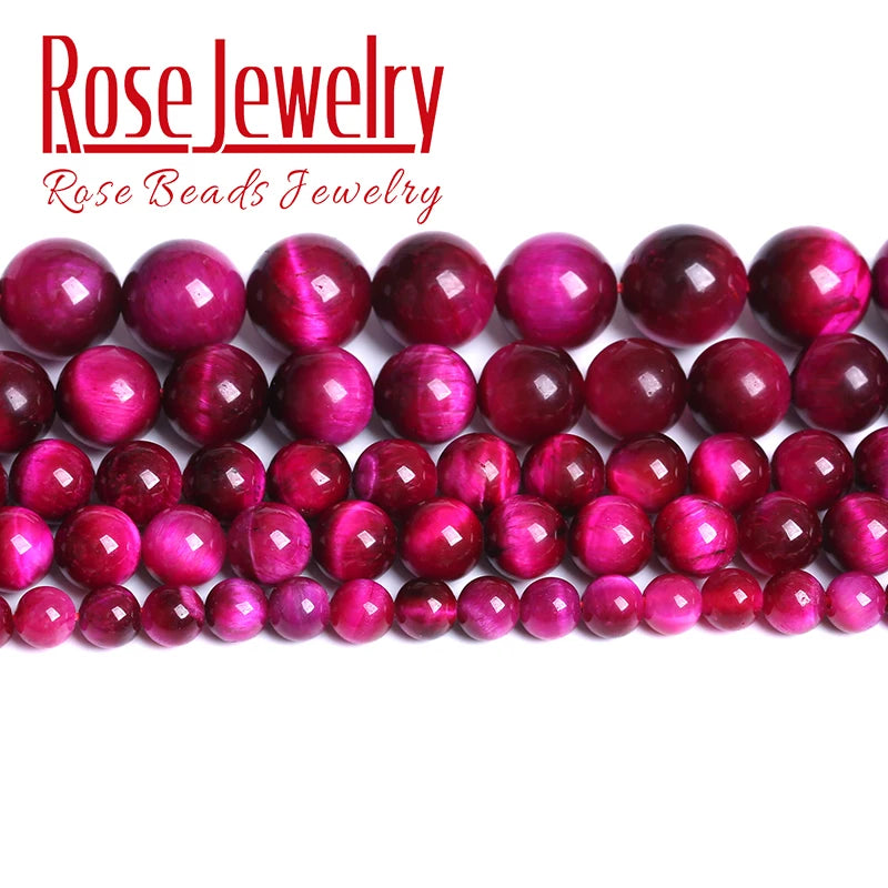 Natural Rose Pink Tiger Eye Beads for Jewelry Making - 4mm to 14mm