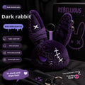Gothic Bunny Plush Keychain Rabbit Bag Charm with Bandage Design - Kawaii Key Ring Pendant for Car & Bag