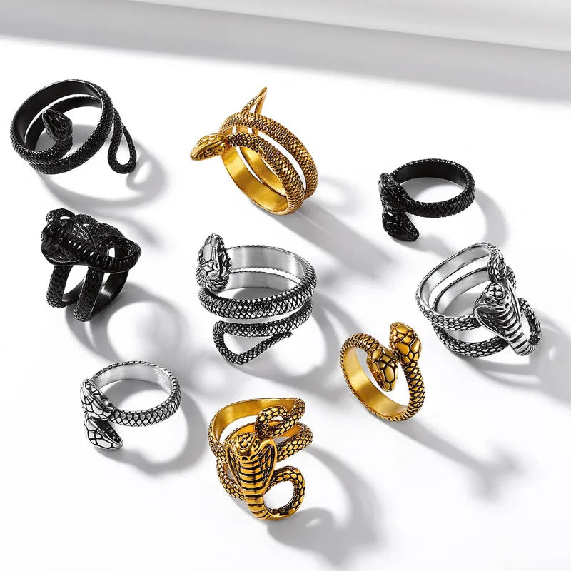 Snake Ring for Men & Women - Gothic Ouroboros Serpent Stainless Steel Jewelry