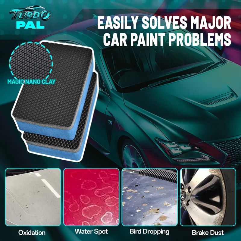 Professional 2-Pack 3-Layer Clay Sponge for Car Detailing & Multi-Surface Cleaning