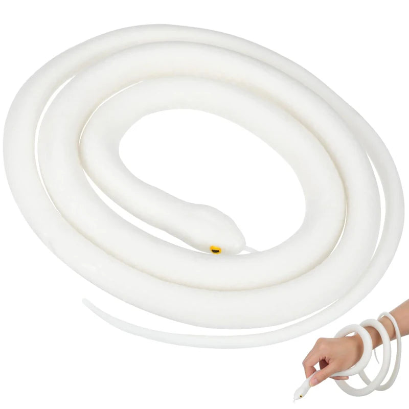 Realistic White Rubber Snake Halloween Prank Prop Party Decoration