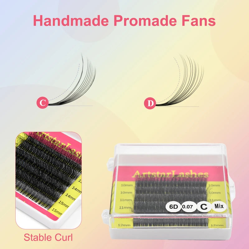 Premade Eyelash Extension Fans 4D-8D Volume Lashes Natural Fluffy Lash Fans