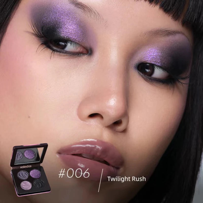 Kaleidos Glitter Eyeshadow Palette - 4 High Pigment Shimmer Colors, Vegan Makeup Gift Set