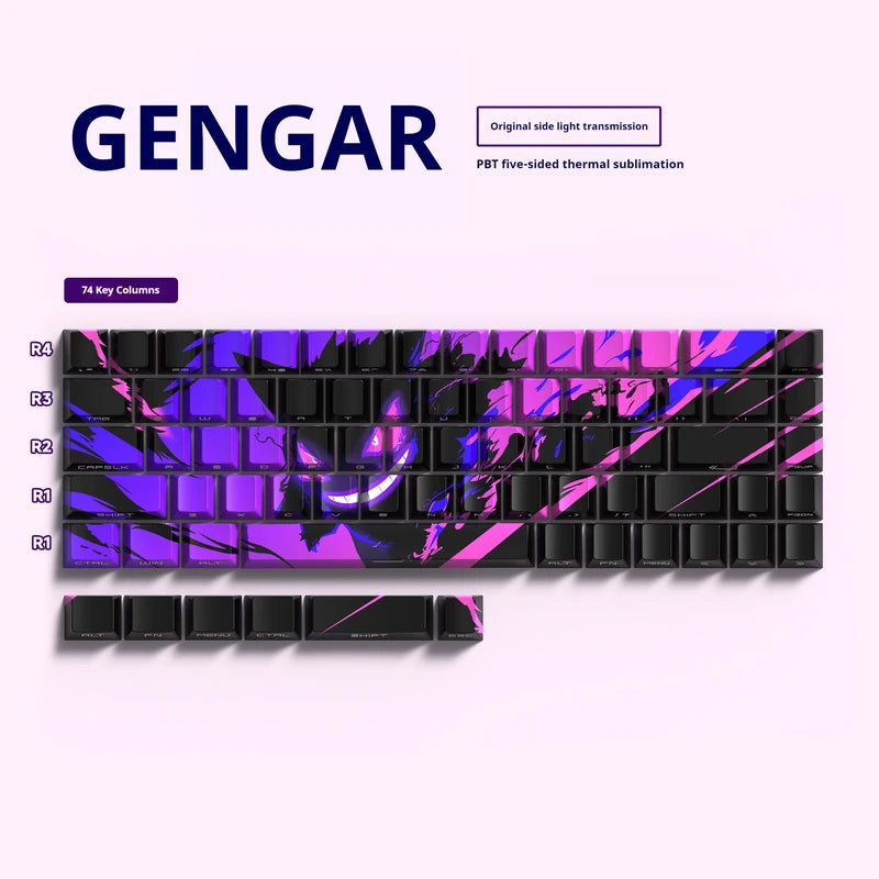 Translucent PBT Gaming Keycaps Set for Mechanical Keyboards - 68 & 129 Keys, E-Sports PC Accessories