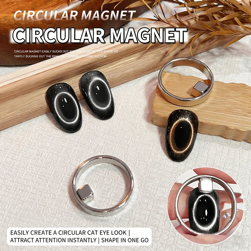 Magnetic Cat Eye Nail Art Magnet Ring for Gel Polish - Black Hole Shape