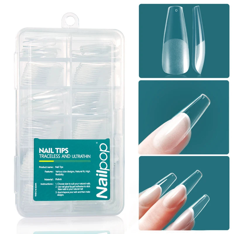 Nail Tips Set 120pcs Soft Gel Tips for Nails Acrylic & Artificial Nail Art