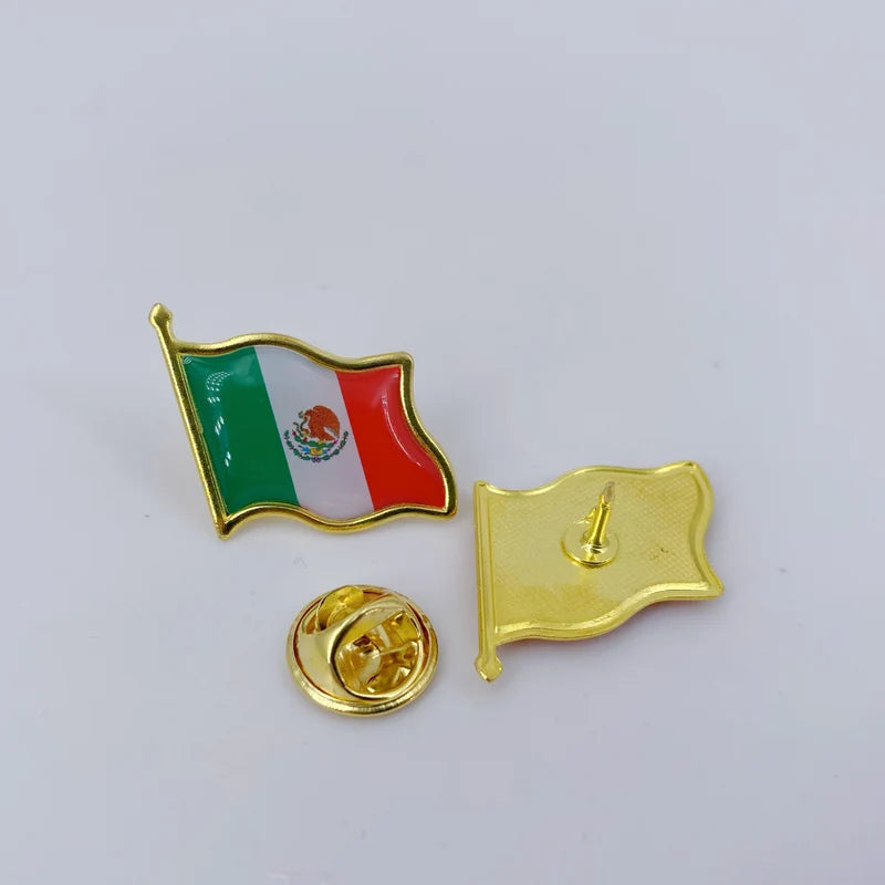 Metal Mexico Flag Pins Waving Mexican Flag Lapel Pin - Patriotic Souvenir