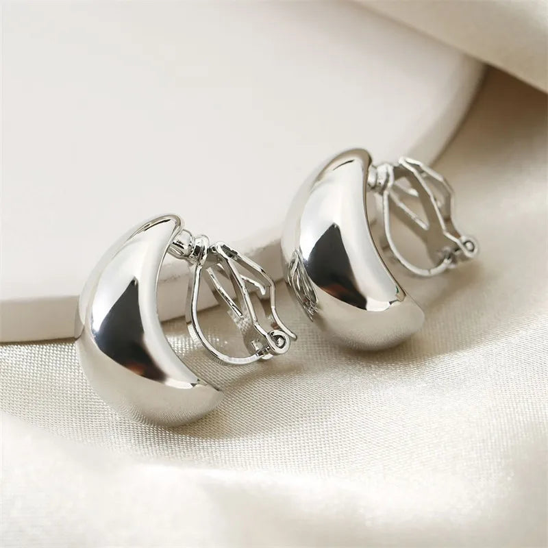 Elegant Water Droplet Shape Earrings for Women - Luxury French Ear Clips