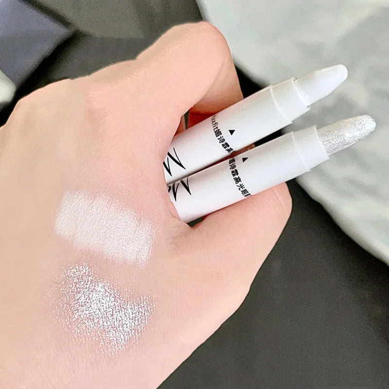 Shimmering Highlight Stick for Bright Eyes - Glitter White Eyeshadow Pencil Highlighter