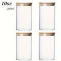 Glass Food Storage Jar with Bamboo Lid 280ml - Clear Kitchen Container