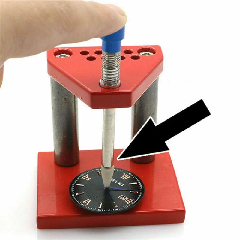 Watchmaker Watch Hand Fitting Tool with 6 Plastic Dies - Needle Extractor