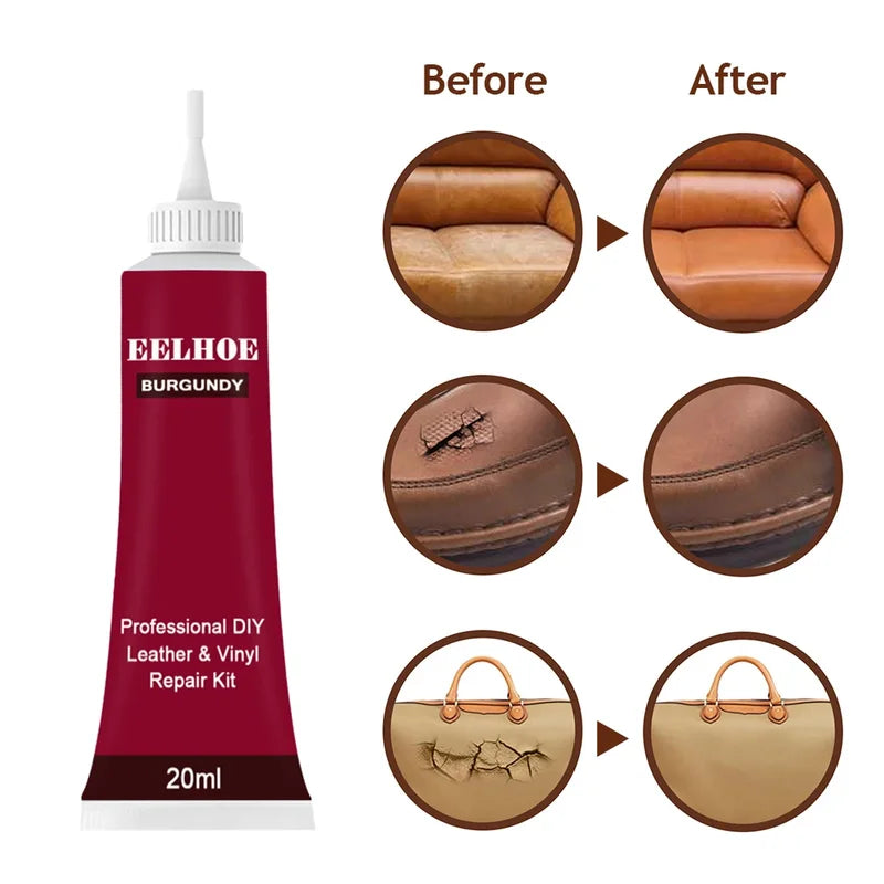 Leather Repair Gel for Car Seats and Furniture - 20ml Leather Finish, Quick Fix