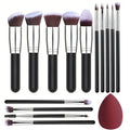 14-Piece Makeup Brush Set with Fluffy Foundation Blush Eyeshadow Blending Tools - Multiple Handle Colors