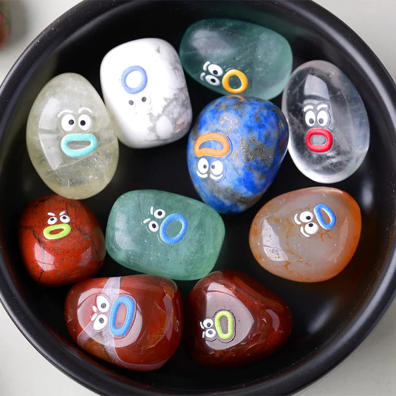 10pcs Natural Crystal Tumbled Stones for Crafts & Home Decor - Small Gift Set
