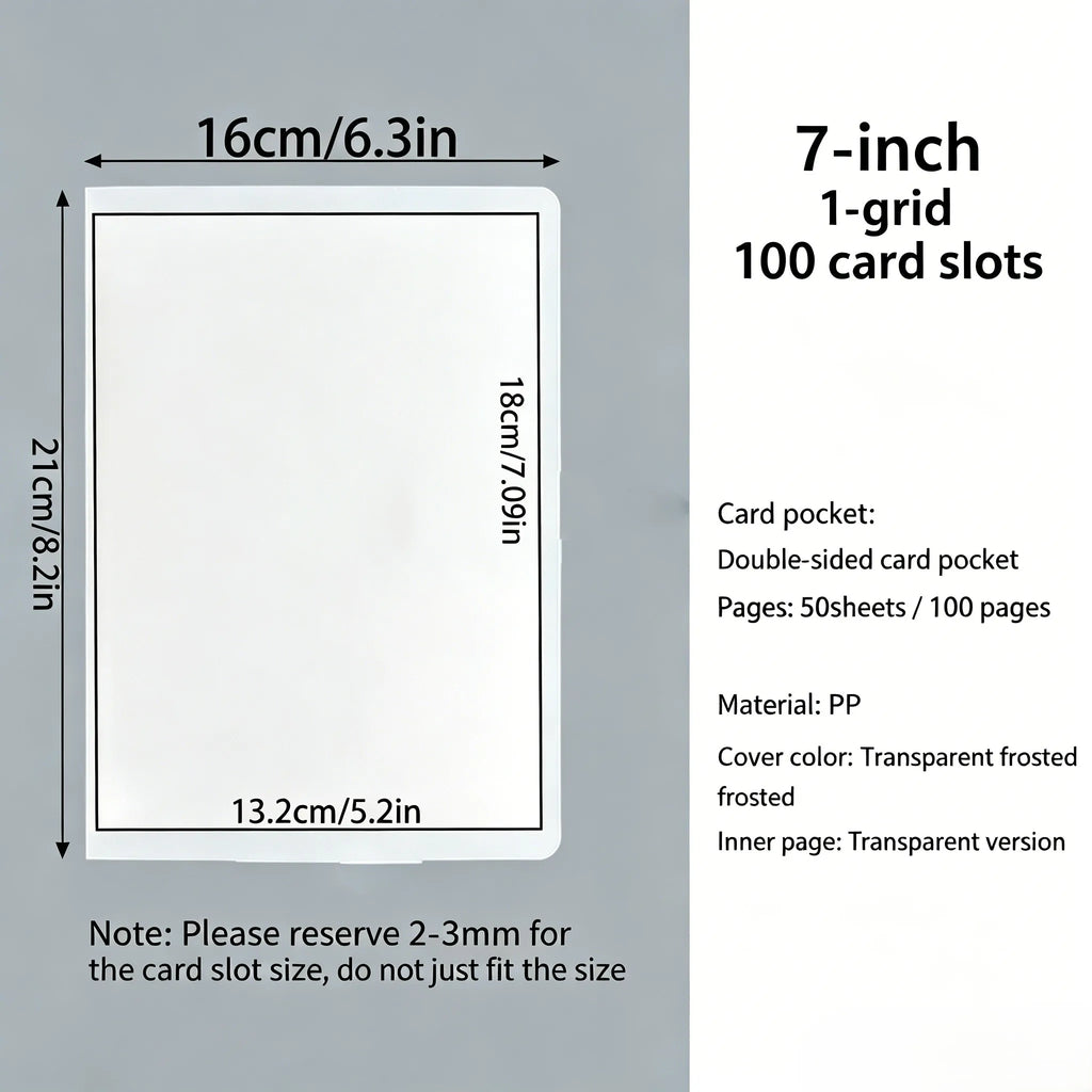 Multi-Size Transparent Photo & Card Album for Collectibles, 3-7 Inch Variants