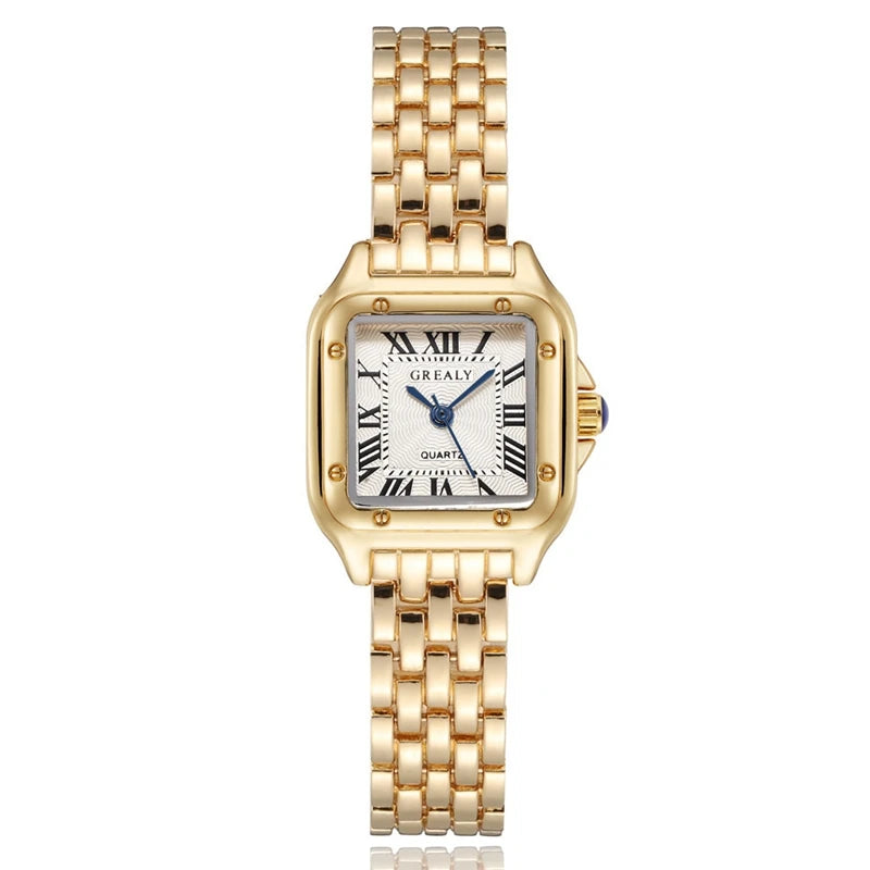 Luxury Rhinestone Women’s Square Quartz Wristwatch Fashion Ladies Dress Watch