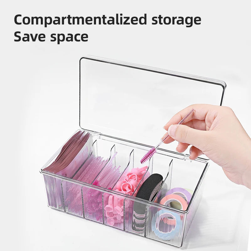 Acrylic Eyelash Storage Box with Lid - Makeup Organizer for False Lashes