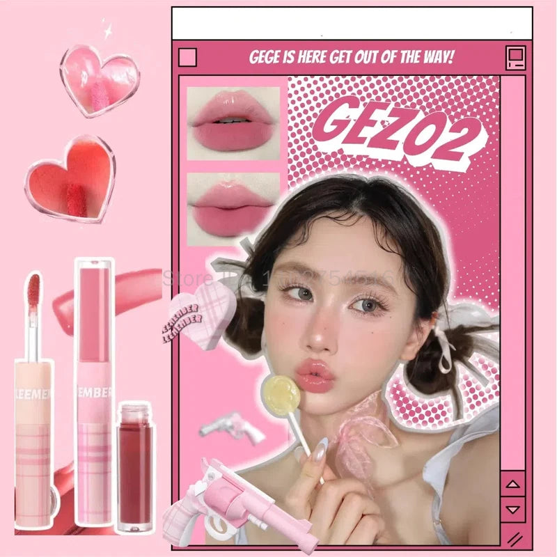 Long-Lasting Waterproof Lip Tint & Lip Gloss Set - Matte Lip Makeup
