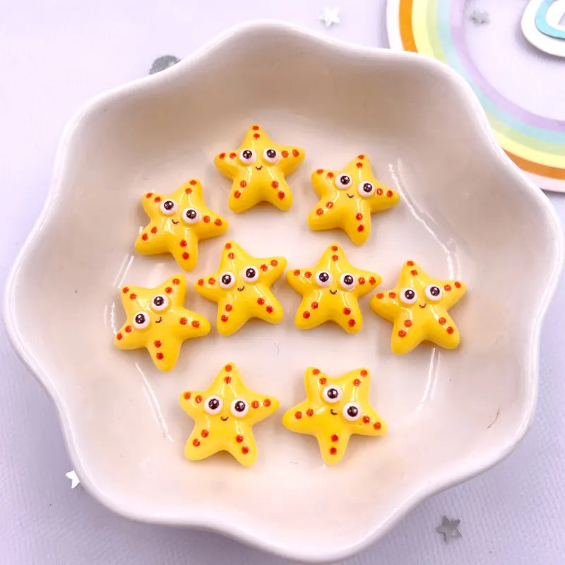 30pcs Colorful Marine Resin Figurines Set - Turtles Crabs Fish Starfish Seahorses Craft Supplies