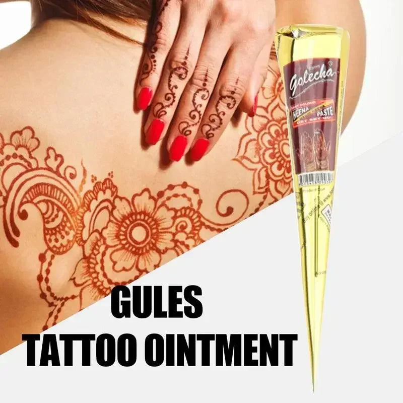 Dark Red Henna Tattoo Paste - 25g Body Art Cones for Temporary Body Paint
