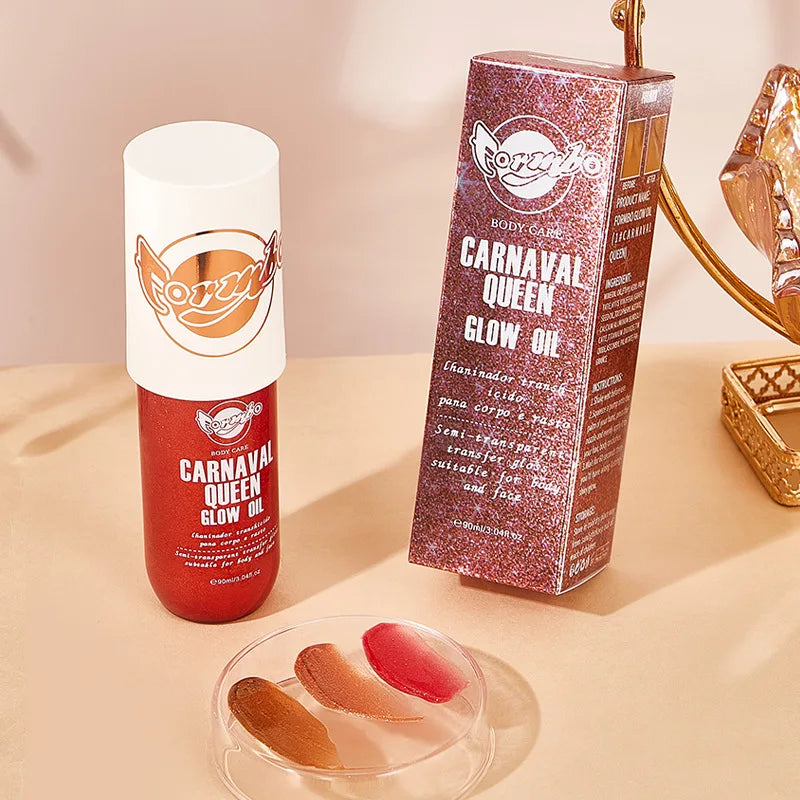 Long-Lasting Highlight Spray for Face and Body - Glossy Makeup Shine Set