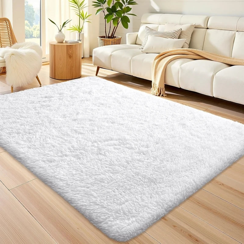Ultra Thick Plush Area Rug - Soft Shaggy Floor Mat for Living Room & Bedroom